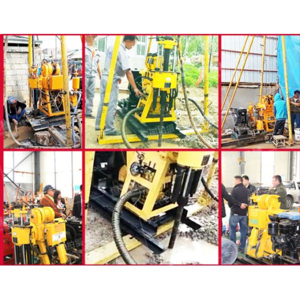 110m Depth Yellow Diesel Engine Geological Drill Rig Machine For Engineering Drilling Work