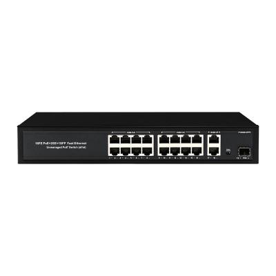 Uplink AC220V сети гигабита клетки SFP переключателя 1 CCTV POE 16 гаван 10/100M