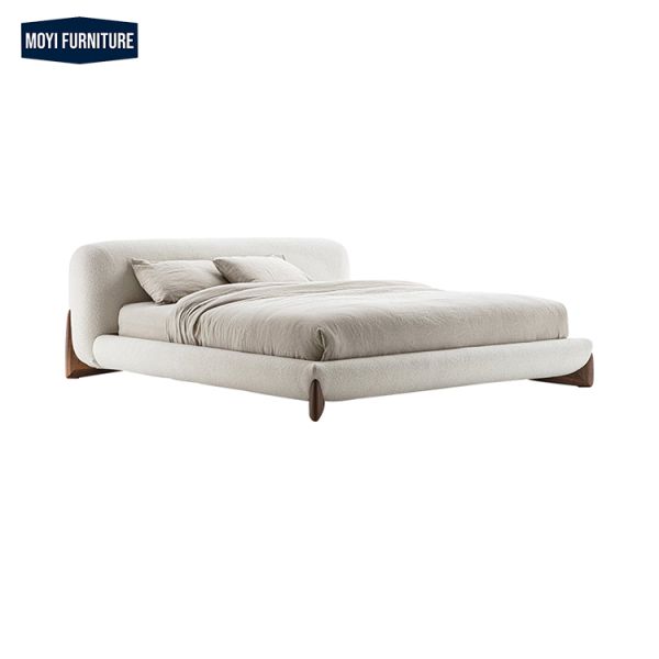 Fabric Upholstered Modern Double Luxury Frames Italian Kingsize Nordic Frame Soft Queen Size Bed Featuring Simple Design