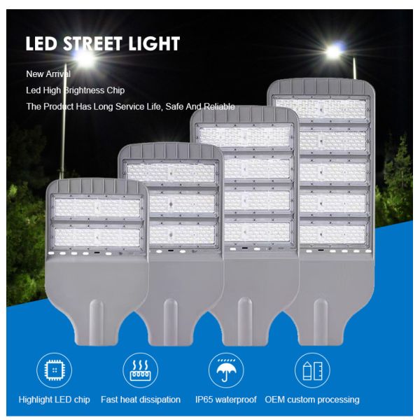 IP65 Waterproof LED Street Light with 100W/150W/200W Options and 3000K/4000K/6000K Color Temperature for Outdoor Lighting