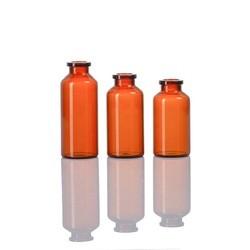 Frascos de vidro tubular de injeção âmbar de 30 ml Frascos de vidro médicos com rolha de borracha