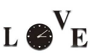 Black 30x30cm Nontoxic Novelty Contemporary Wall Clocks, Wall Art Decoration LY