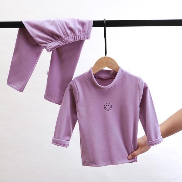Smiley Face Print Children'S Homewear Sets Solid Colour