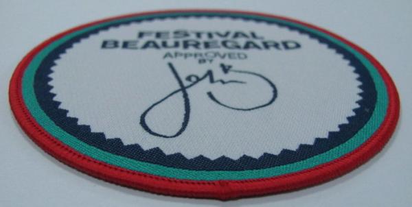 Custom Woven Patch With Embroidery Merrow Border For Hats/Garment