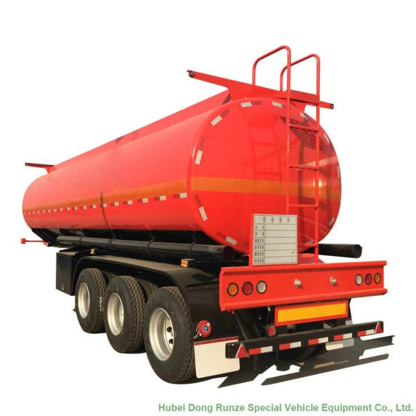 Tri Axle Stainless Steel Tank Semi Trailer For Palm Oil / Crude Fuel / Petrol Oil Delivery