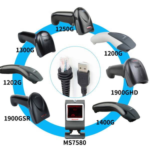 Coiled Rj45 To USB Data Cable , 3m Honeywell USB Cable For Barcode Scanner