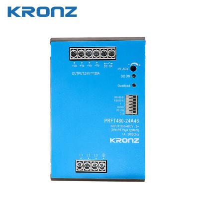 480W Power Supply AC DC 24V / 20A Industrial Din Rail Power Supply High Efficiency