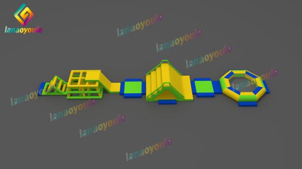Fire Retardant Giant Inflatable Floating Water Park / Outdoor Amusement Park