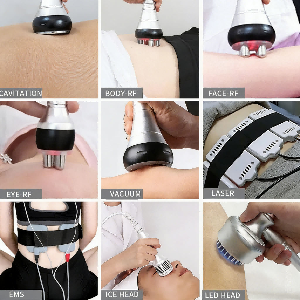 9 In 1 40K Cavitation Machine , RF Skin Tightening System For Beauty Salons