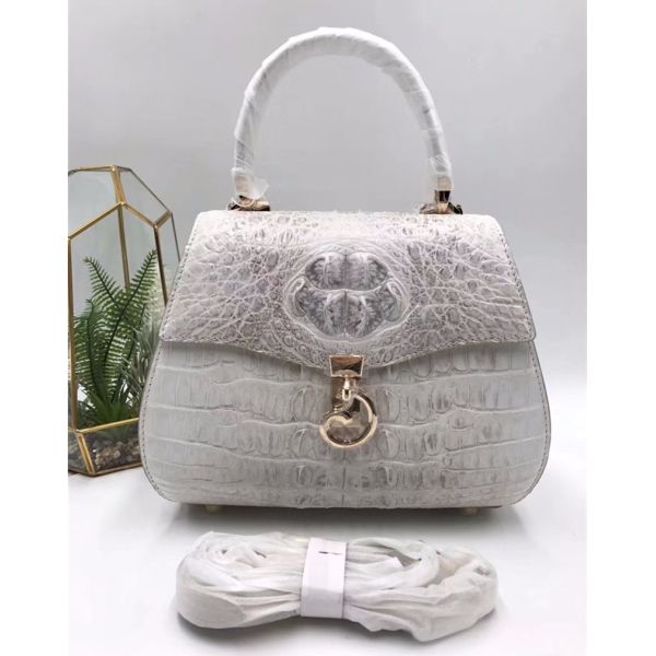 Authentic Crocodile Skin Lady Saddle Purse Genuine Alligator Leather Female Small Handbag Women Crossbody Shoulder Bag