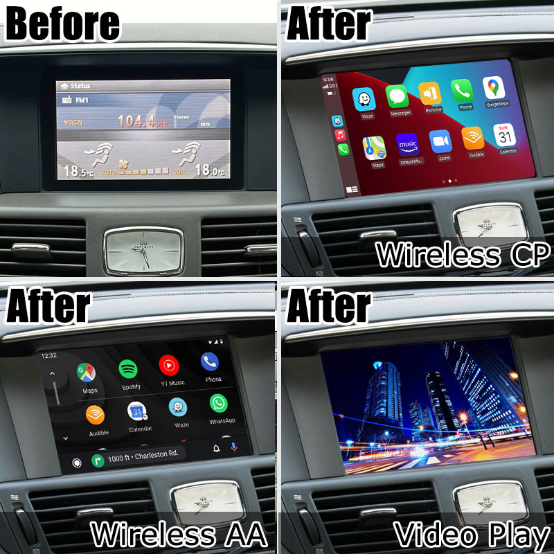 Подъем экрана касания беспроводного Carplay андроида автоматический HD Infiniti M35 M25 Q70 Q70L