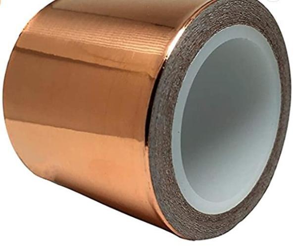 25 X 3 Flat Copper Strip Roll Tape 2 Inch X 33ft Adhesive EMI Shielding Guitar Cavity