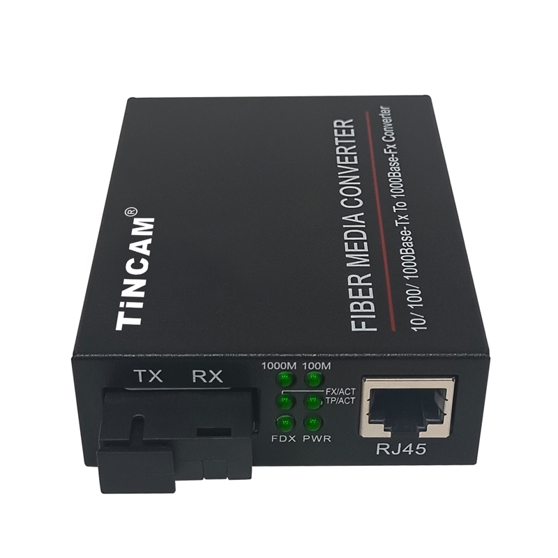 Gigabit Fiber Media Converter 1G 1-Port RJ45 to SC Single-Mode Single-Fiber 20km