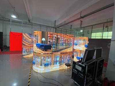 A tela de exposição interna do diodo emissor de luz IP43 curvou a parede video 1920hz para a loja
