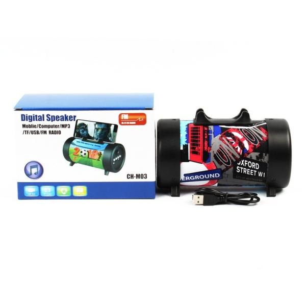CH-M03 medium barrel with flashlight bluetooth speakerTwo hands free bluetooth speaker Blue / Camouflage Green / Flag