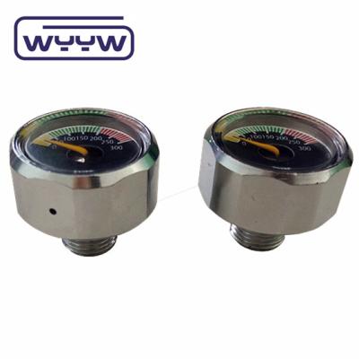 22 mm mini manômetro 1/8bspp fluxímetro de gás pcp inline medidor de mergulho barra medidor de pressão de mergulho