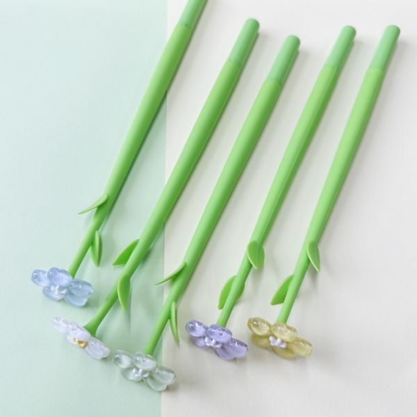 Promotion Creative Acrylic Crystal Daisy Flower Silicone Neutral Pen For Gift