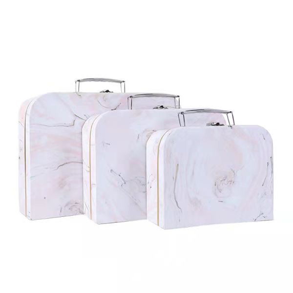 Marble Printed Empty Cardboard Suitcase Gift Box Clothing Birthday Packaging