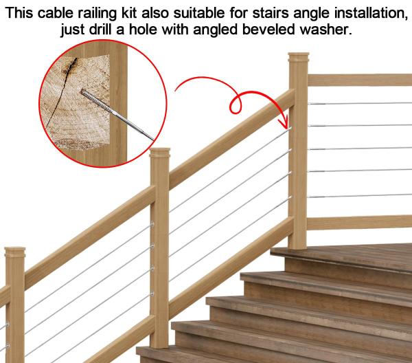 Stainless Steel Swage Rigging Screw/Lag with Swage and Dowel Screw Polished Finish