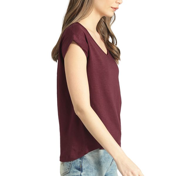 Manufacturer In China custom logo Solid V Neck Pure Cotton T Shirts Custom Printing