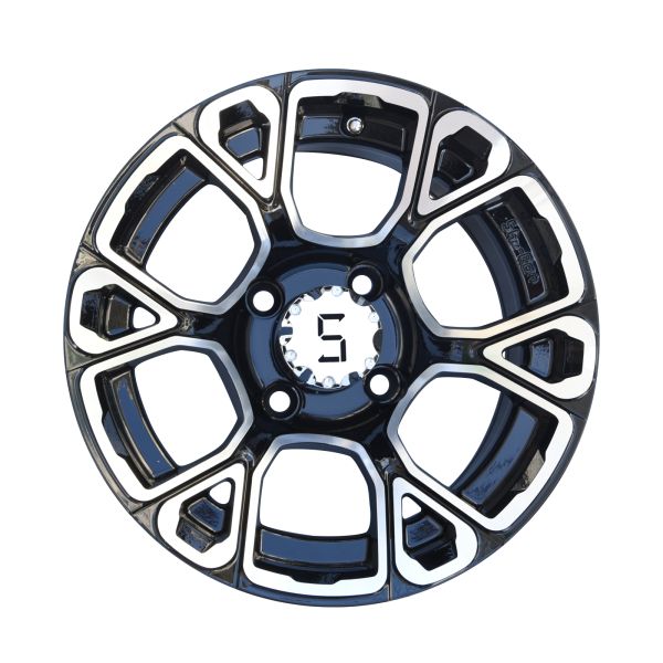 Shu-Ran Exclusive 12 Inches Golf Cart Machined/Glossy Black Wheels -25 Offset