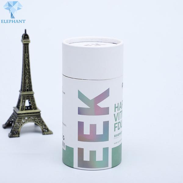 CMYK Printing Round Cardboard Gift Box Rolled Edge Cylindrical Carton Box