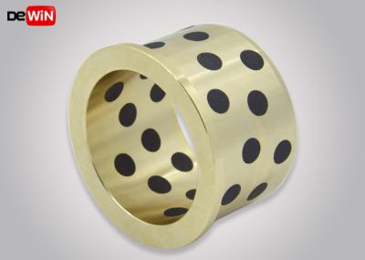 High Load Steel Flange Bushing / MoS2 Oil Free Flanged Sleeve Bearing