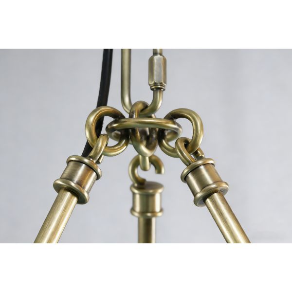 YH American Style 6-Light Solid Brass Chandelier Adjustable Height Pendant Light for Dining Room Kitchen