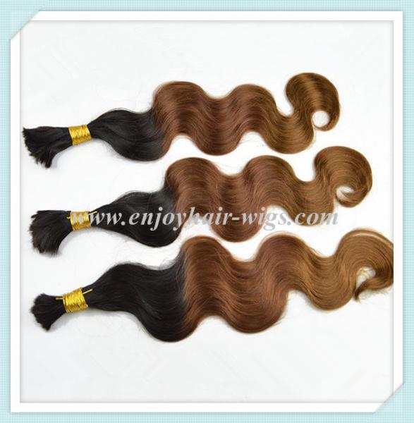 Malaysian 5A virgin remy hair bulk ,ombre natural color/33#/30#, body wave 10''-26''length