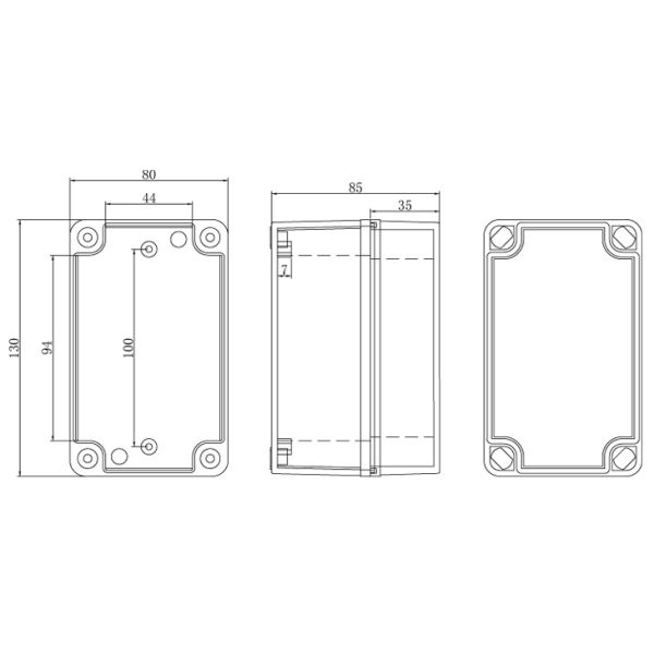 130x80x85mm IP67 plastic housing waterpoof plastic enclosure manufacturer