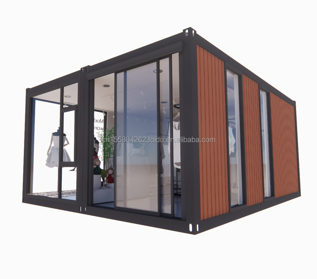 Galvanized Steel Bending Expandable Container Mobile Shop Clothing Showroom with Aluminum Alloy Windows and Modern Design