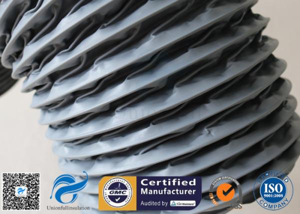 O PVC flexível do canal de ar revestiu o cinza 200MM 10M 260℃ da tela da fibra de vidro impermeáveis