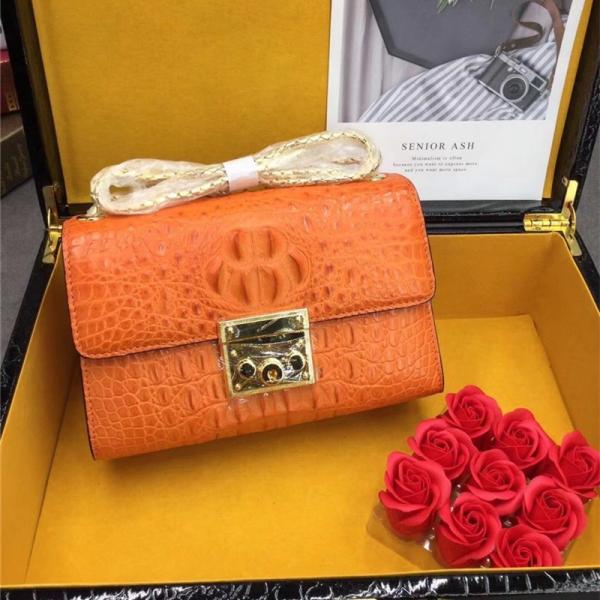 Exotic Crocodile Skin Women's Small Purse Genuine Alligator Leather Lady Flap Bag Chain Belt Female Cross Shoulder Bag