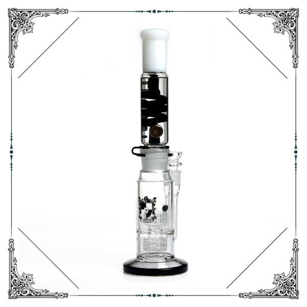 Build A Freezable Coil Bong Double Matrix Perc  Bongs With Glycerinum Glass Smoking Bong Water Pipe