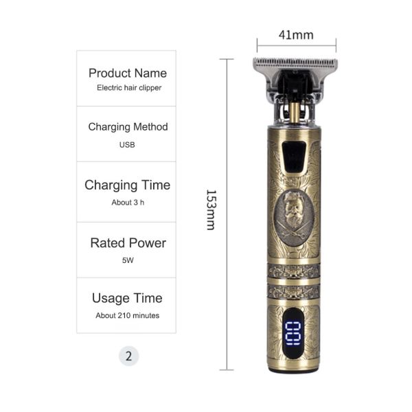 Waterproof Cordless Electric Hair Trimmer 10w Multifunctional For Men