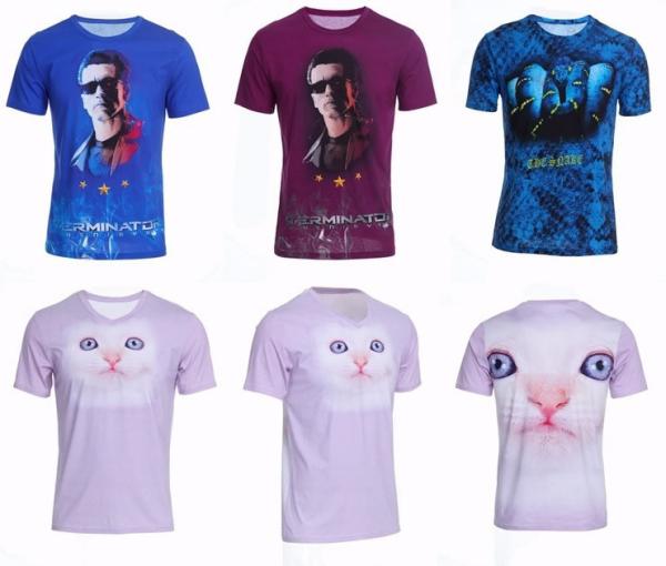 Round neck sublimation printing polyester short sleeve T-shirt