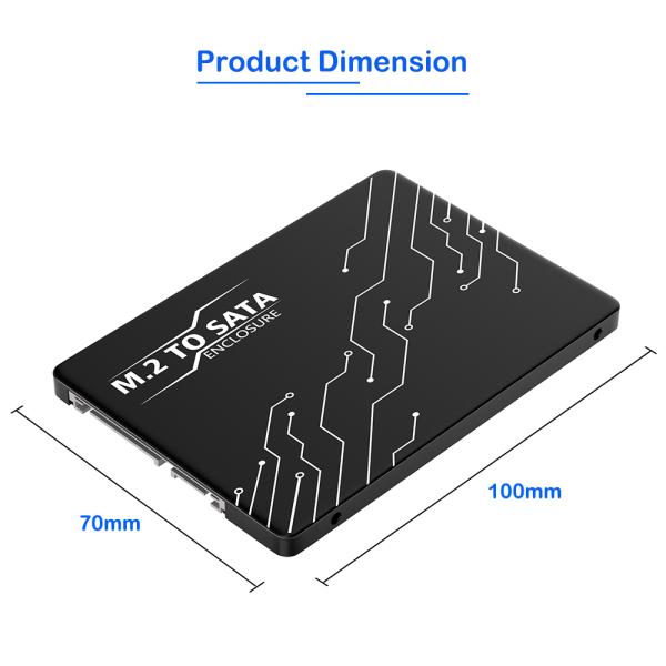 M.2 Key B to SATA III SSD Adapter for 2.5 Inch Enclosure