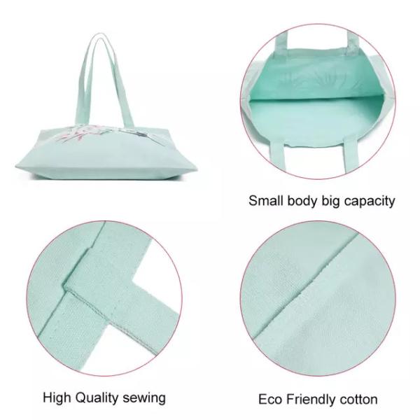 Recyclable 12oz Blue Full Color Printed Cotton Custom Packaging Bag