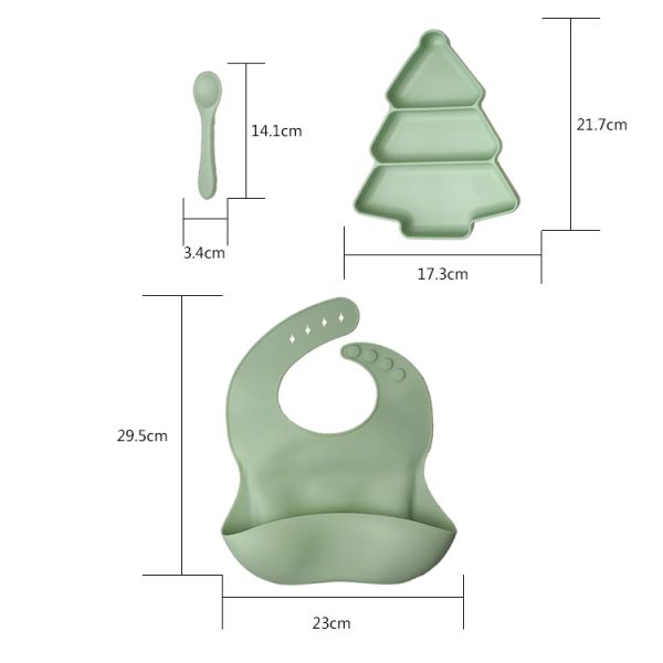 Подгонянный набор свободного всасывания ПК BPA плиты и Bib 3 силикона младенца питаясь