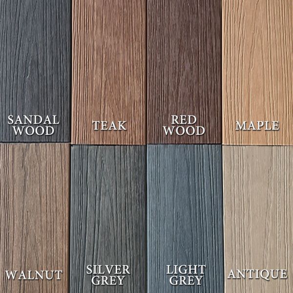 Vente à chaud sur mesure plancher de terrasse creux en WPC à co-extrusion Panneaux de terrasse de jardin extérieur avec accessoires