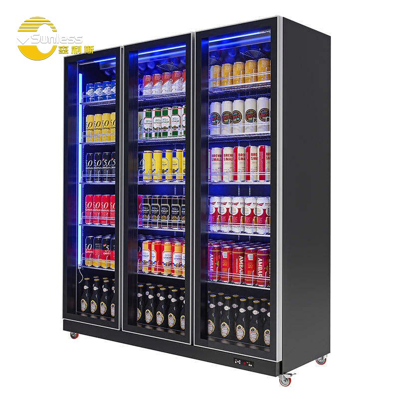 Air Cooling Beer Display Refrigerator Upright Glass Door Beverage Fridge