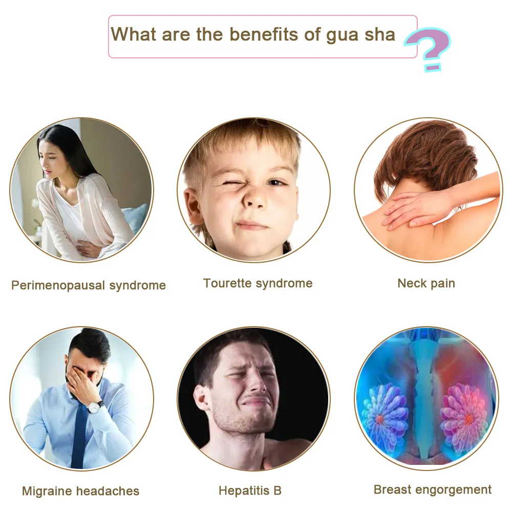 Muscle Massage Custom Black Bian Stone Gua Sha Scraping Board Guasha Face Roller Gift Box Set for Spa Skin Care Routine