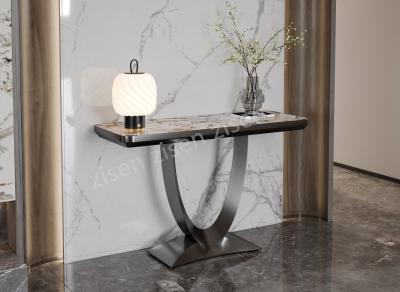 Elegantrectangle Insert Ceramic Marble Console Table Blend Of Elegance And Modern Aesthetics