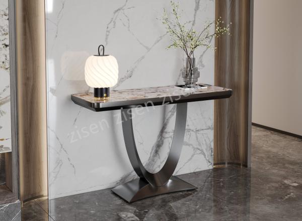 Elegantrectangle Insert Ceramic Marble Console Table Blend Of Elegance And Modern Aesthetics