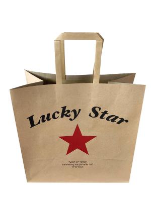 Saco de papel inferior liso descartável de 27cm Kraft