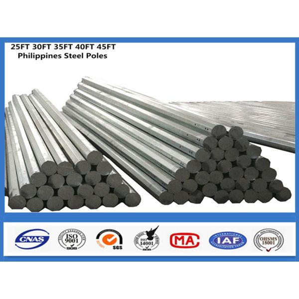 30FT Nea Standard 500KGF Load 3mm Thick Hot Dip Galvanized Steel Pole