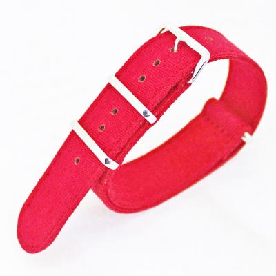 O relógio da lona da OTAN da cor sólida prende com correias o vermelho brilhante com curvatura
