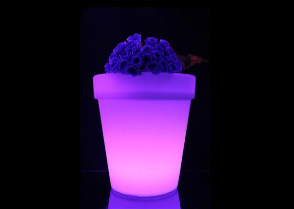 Plastic Plant Container Light Up Furniture , Rechargeable Led Bar Furniture