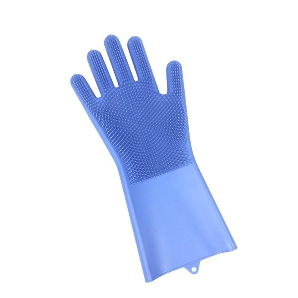 Food Grade Heat Resistant Soft Silicone Dish washing Gloves Silicone Gloves with Cleaning Brush