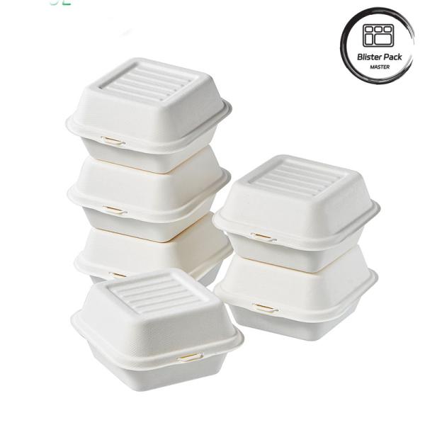 PFAS Free Compostable Clamshell Lunch Box Fuling Biodegradable Bagasse Pulp Fast Food